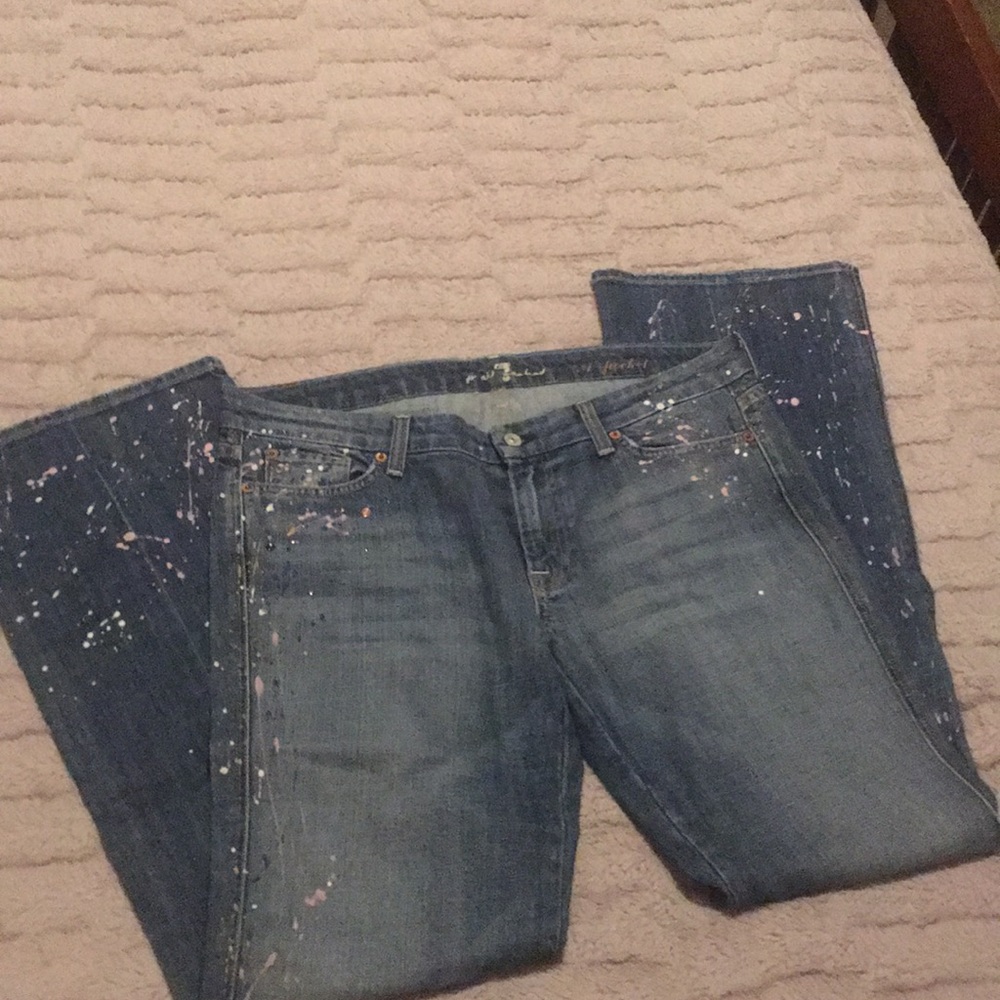 7 For All Mankind | A Pocket Paint Splatter Jeans